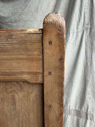 A Welsh antique 19th century pitch pine box settle