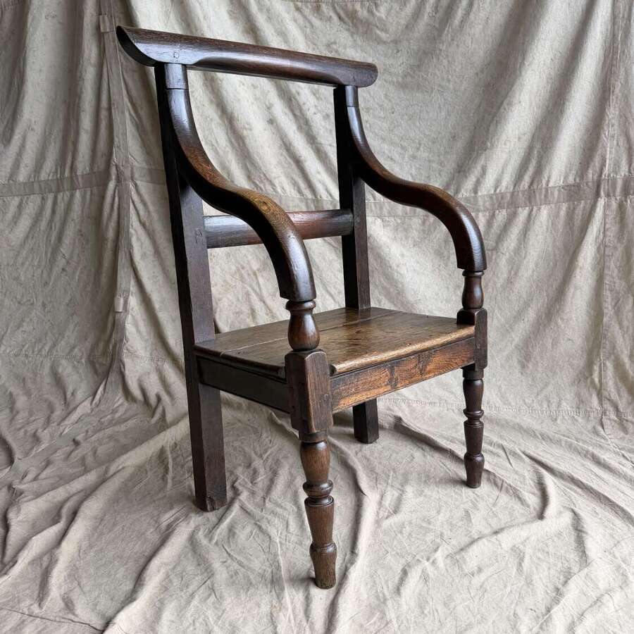 A rare Victorian antique Scottish elm and oak Edinburgh pattern chair