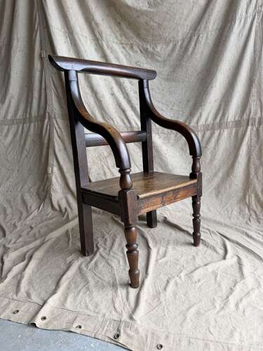 A rare Victorian antique Scottish elm and oak Edinburgh pattern chair