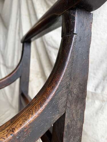 A rare Victorian antique Scottish elm and oak Edinburgh pattern chair