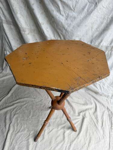 A 19th century antique painted pine octagonal gypsy table