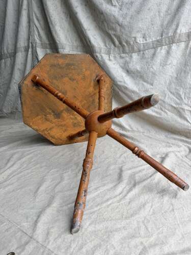 A 19th century antique painted pine octagonal gypsy table