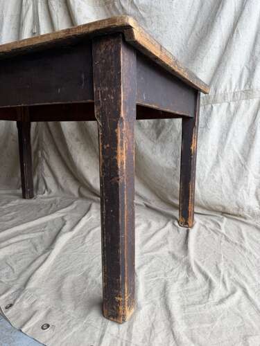 A Victorian antique pine scrub top kitchen table