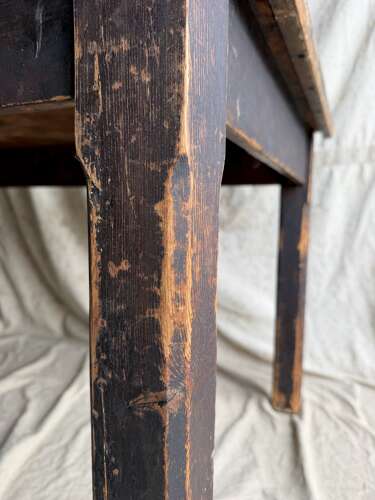 A Victorian antique pine scrub top kitchen table