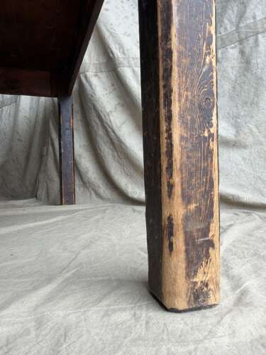 A Victorian antique pine scrub top kitchen table
