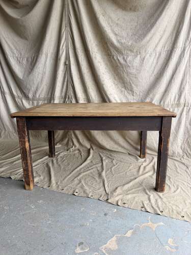 A Victorian antique pine scrub top kitchen table