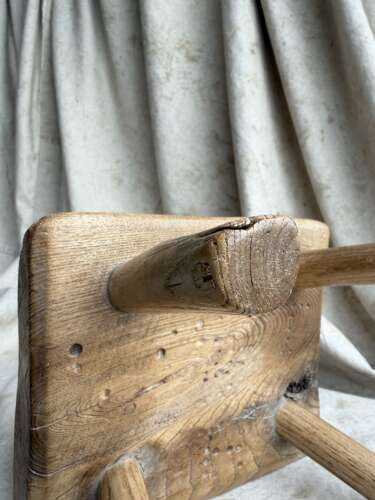 A Georgian antique elm candle stool