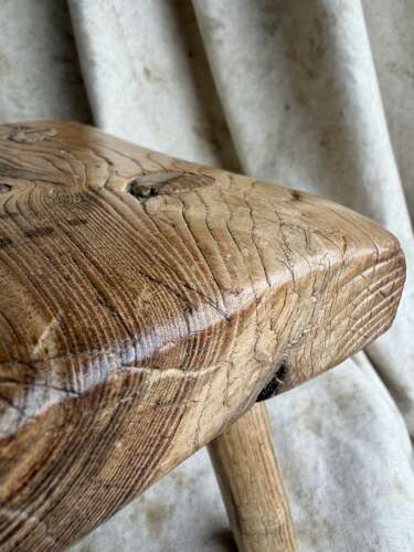A Georgian antique elm candle stool