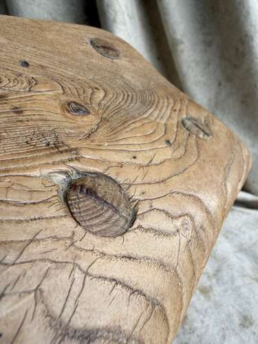 A Georgian antique elm candle stool