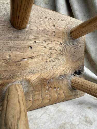 A Georgian antique elm candle stool