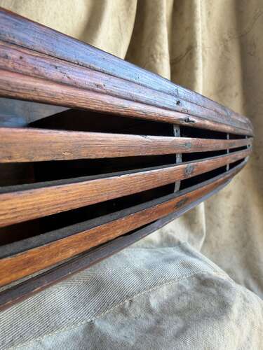A Welsh 19th century antique boat builder’s plank on frame half hull scale model