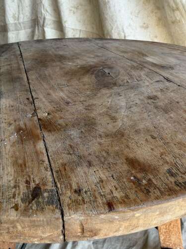 An antique Irish late 19th century elm cricket table