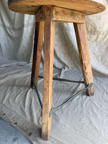An antique Irish late 19th century elm cricket table