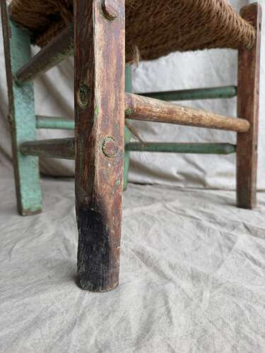 A rare set of four 19th century antique Irish Sugan chairs